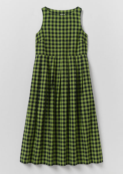 Aila Linen Cotton Gingham Check Dress