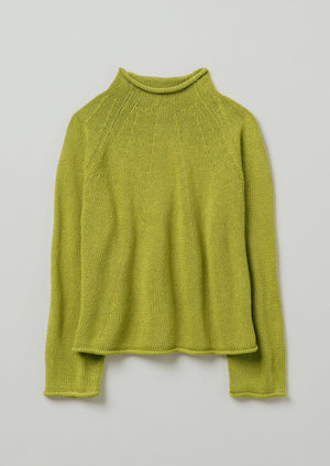 Cotton Linen Easy Sweater | Olive Oil