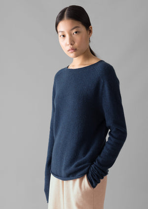 Wool Cashmere Neat Sweater | Midnight