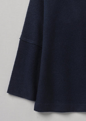 Panelled Boiled Wool Sweater | Navy