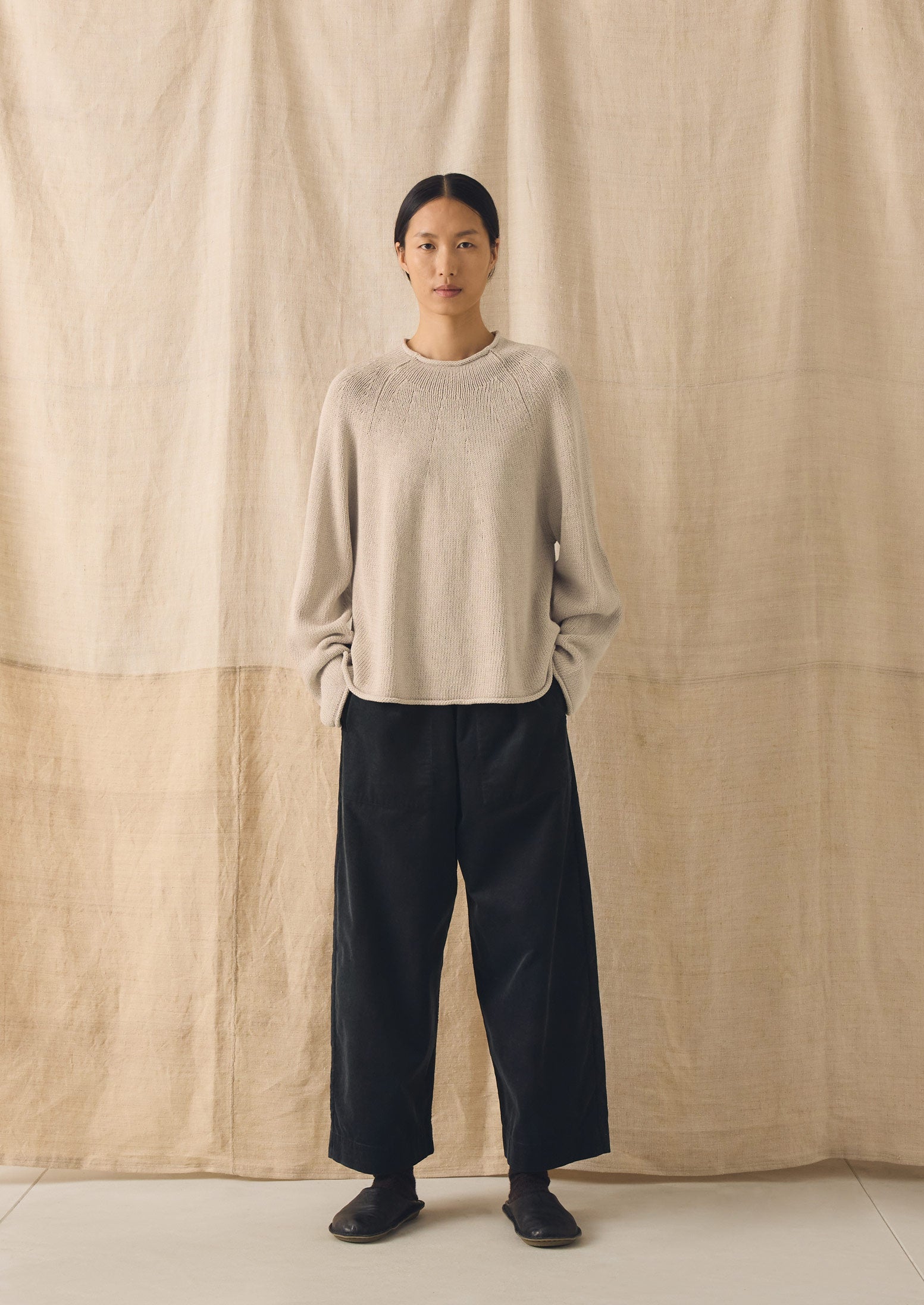 Organic Cotton Linen Easy Sweater | Parchment | TOAST