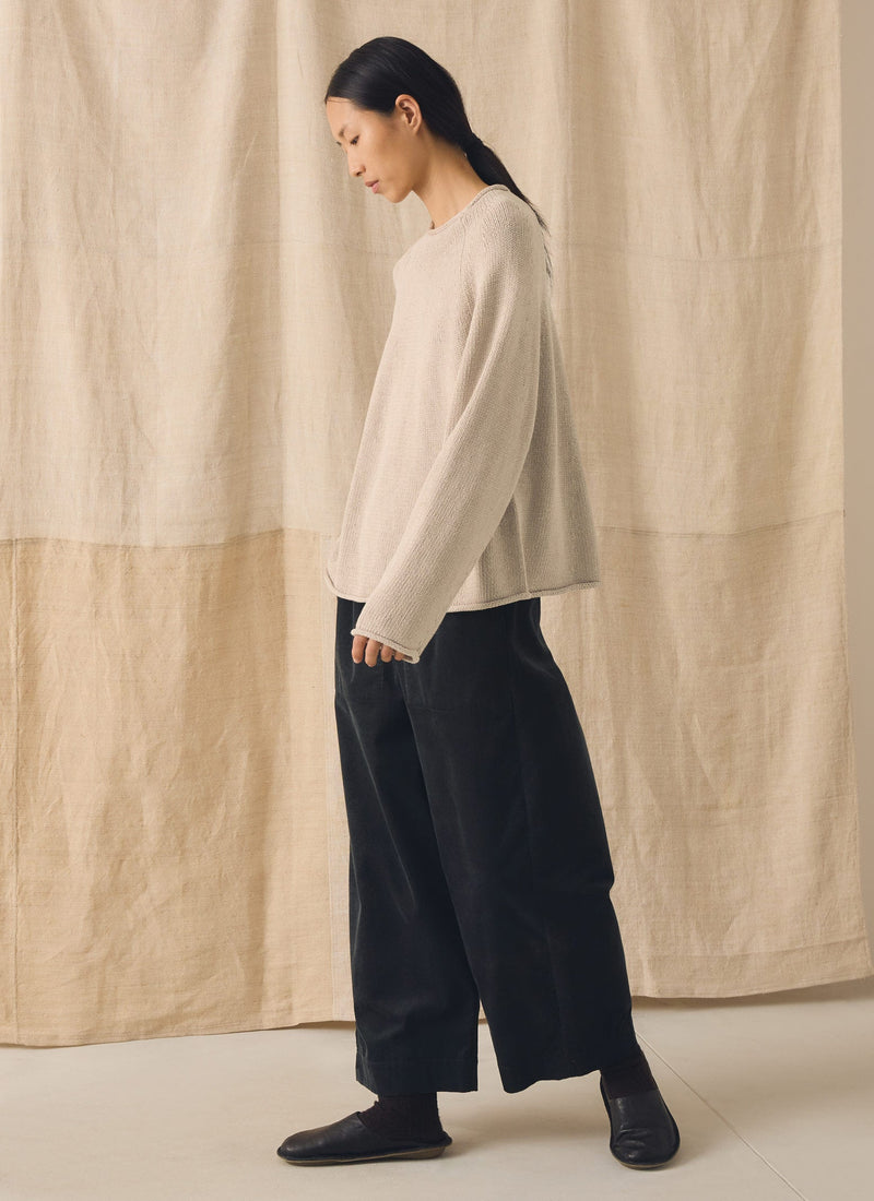 Organic Cotton Linen Easy Sweater | Parchment