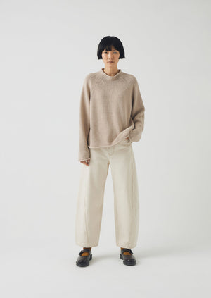 Organic Cotton Linen Easy Sweater | Parchment