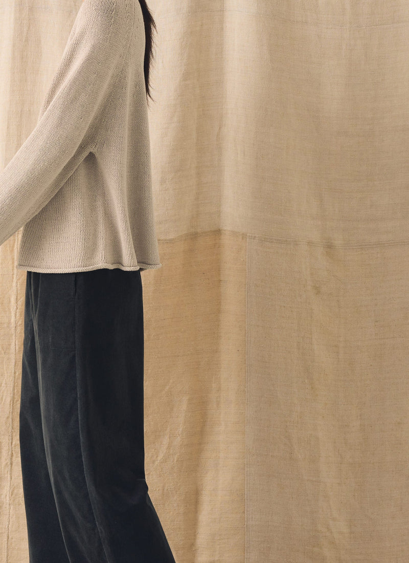 Organic Cotton Linen Easy Sweater | Parchment