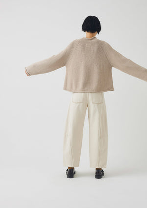 Organic Cotton Linen Easy Sweater | Parchment