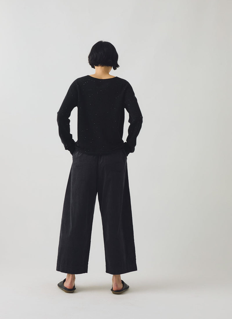 Wool Cashmere Neat Sweater | Night Sky