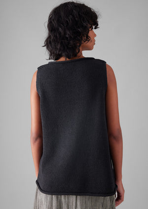 Linen Cotton Knitted Tank | Slate