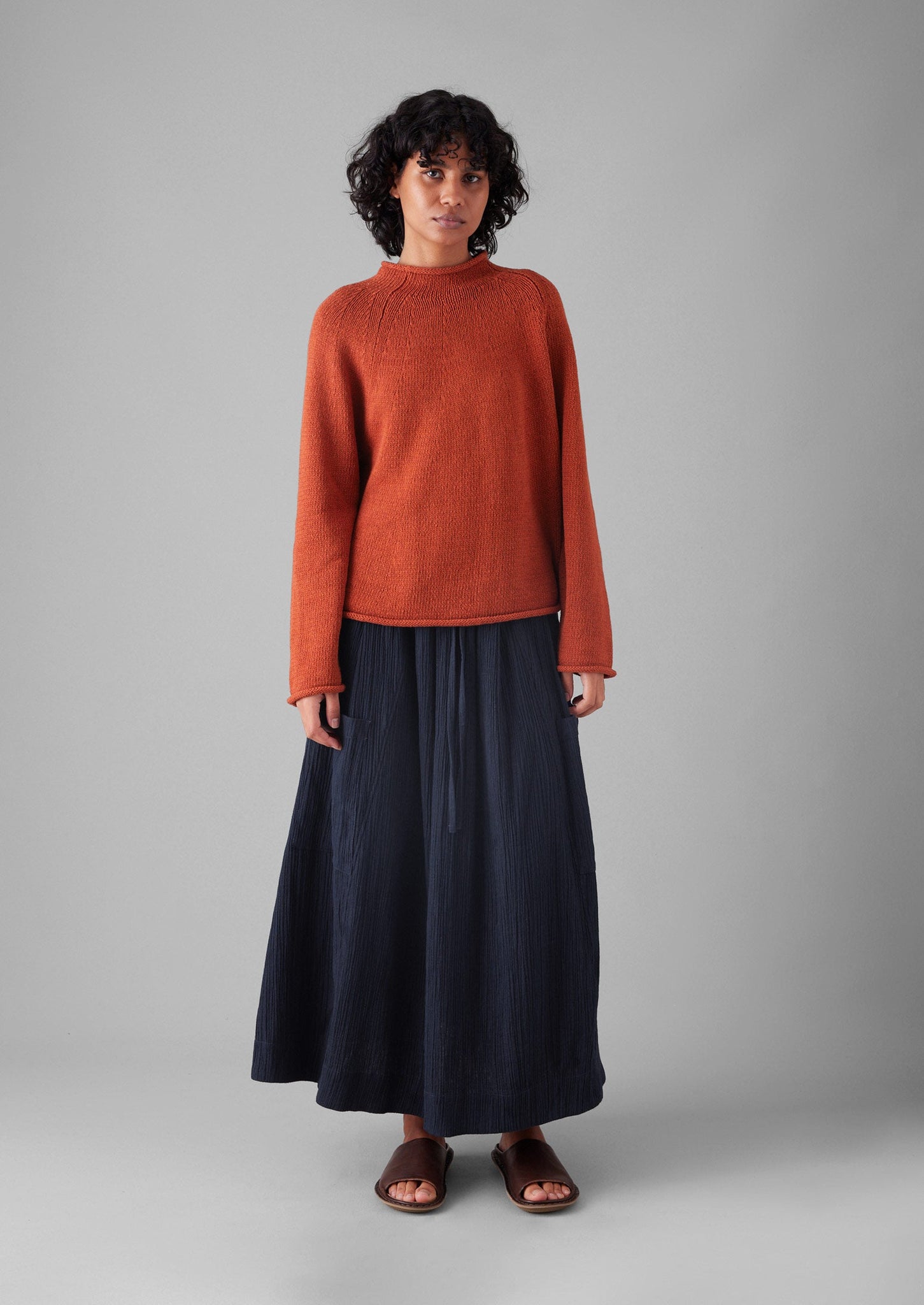 Organic Cotton Linen Easy Sweater | Red Fig