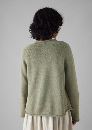 Organic Cotton Linen Easy Sweater | Sage