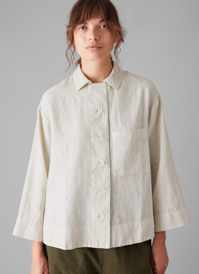 Garment Dyed Linen Shirt | Oat