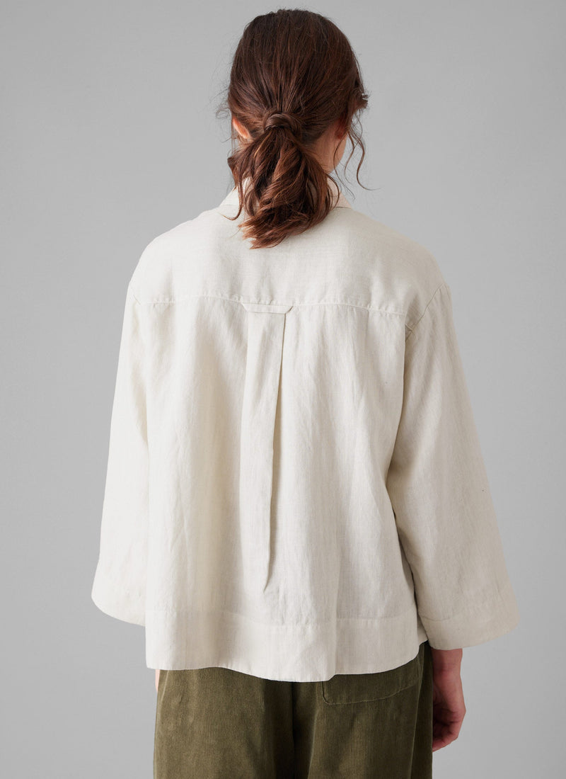 Garment Dyed Linen Shirt | Oat