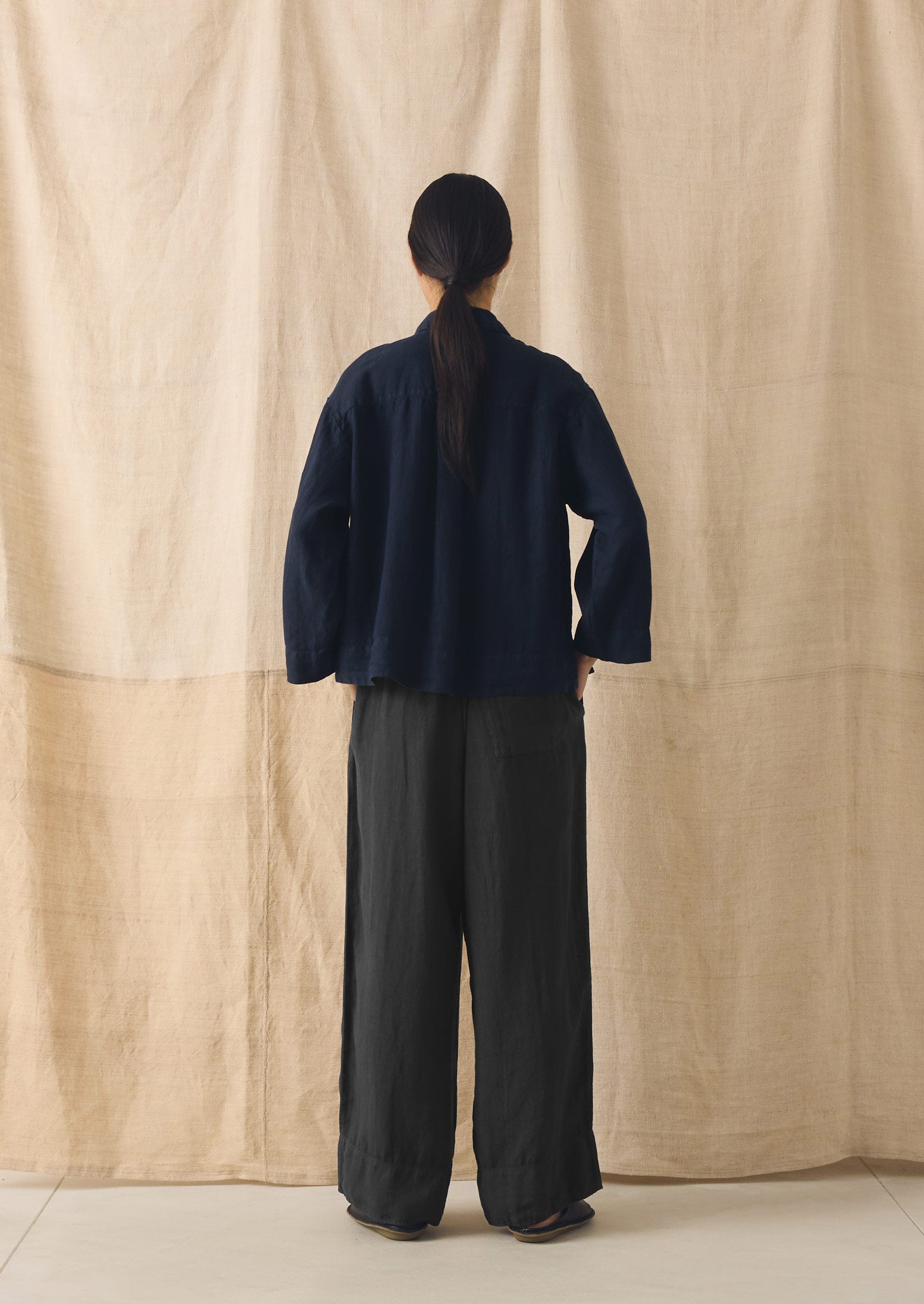 Garment Dyed Linen Shirt | Midnight | TOAST
