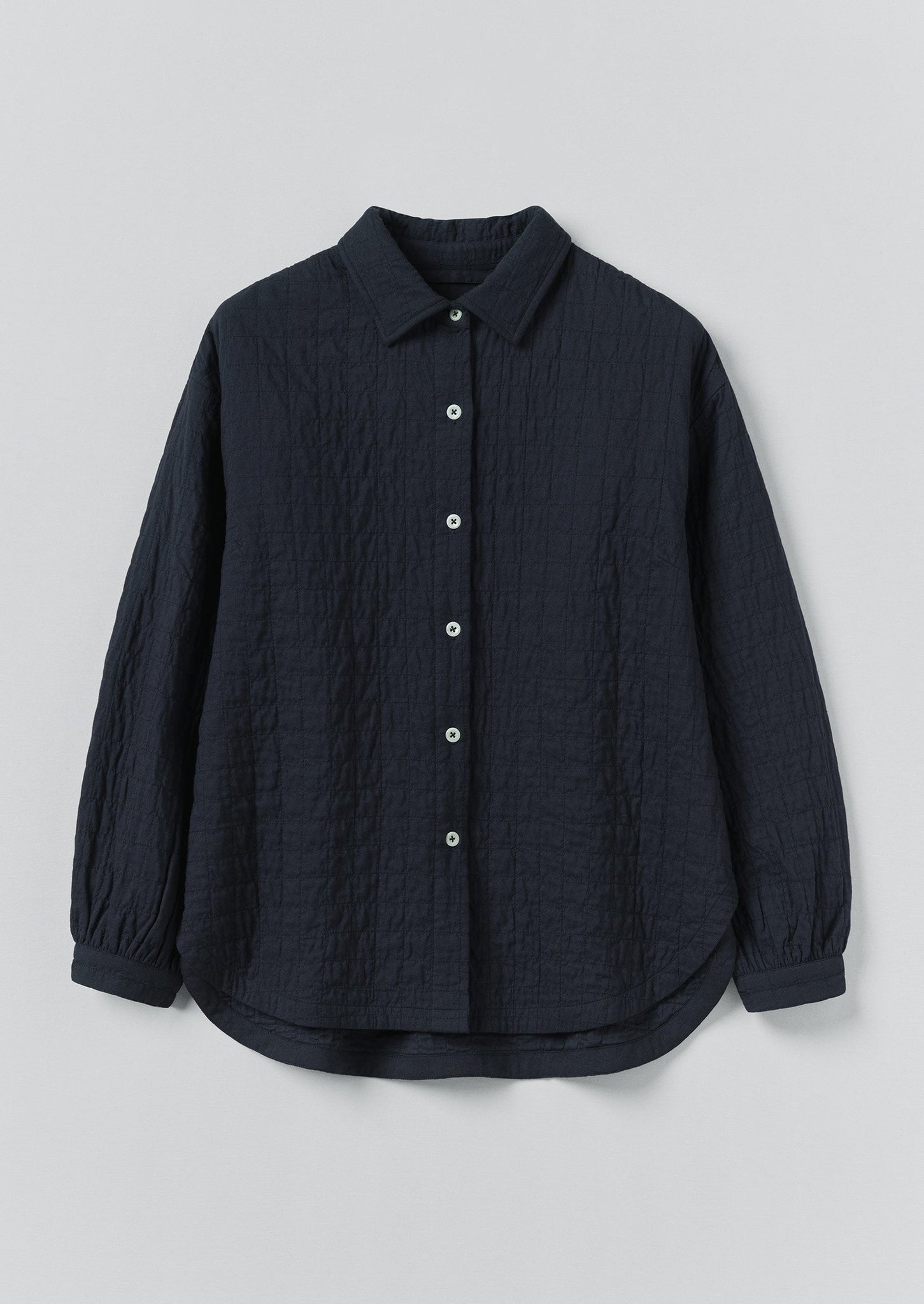 Quilted Cotton Shirt | Indigo Blue