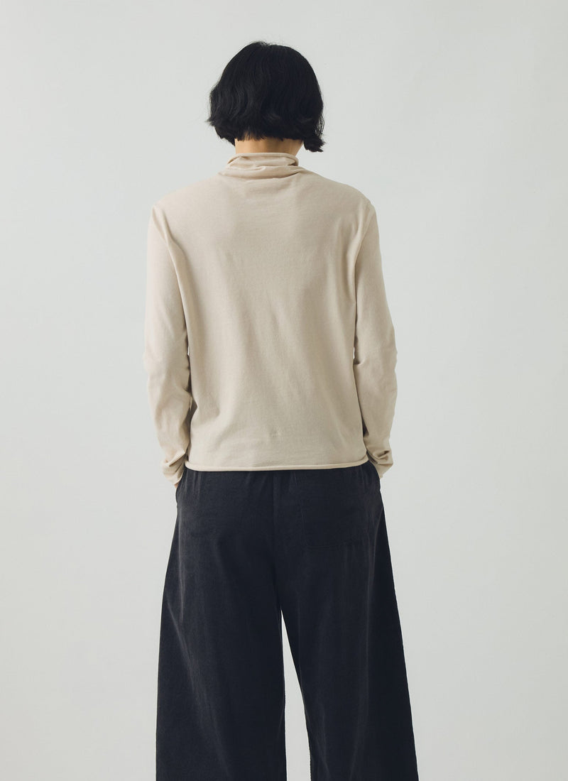 High Neck Soft Cotton Tee | Pebble Moon