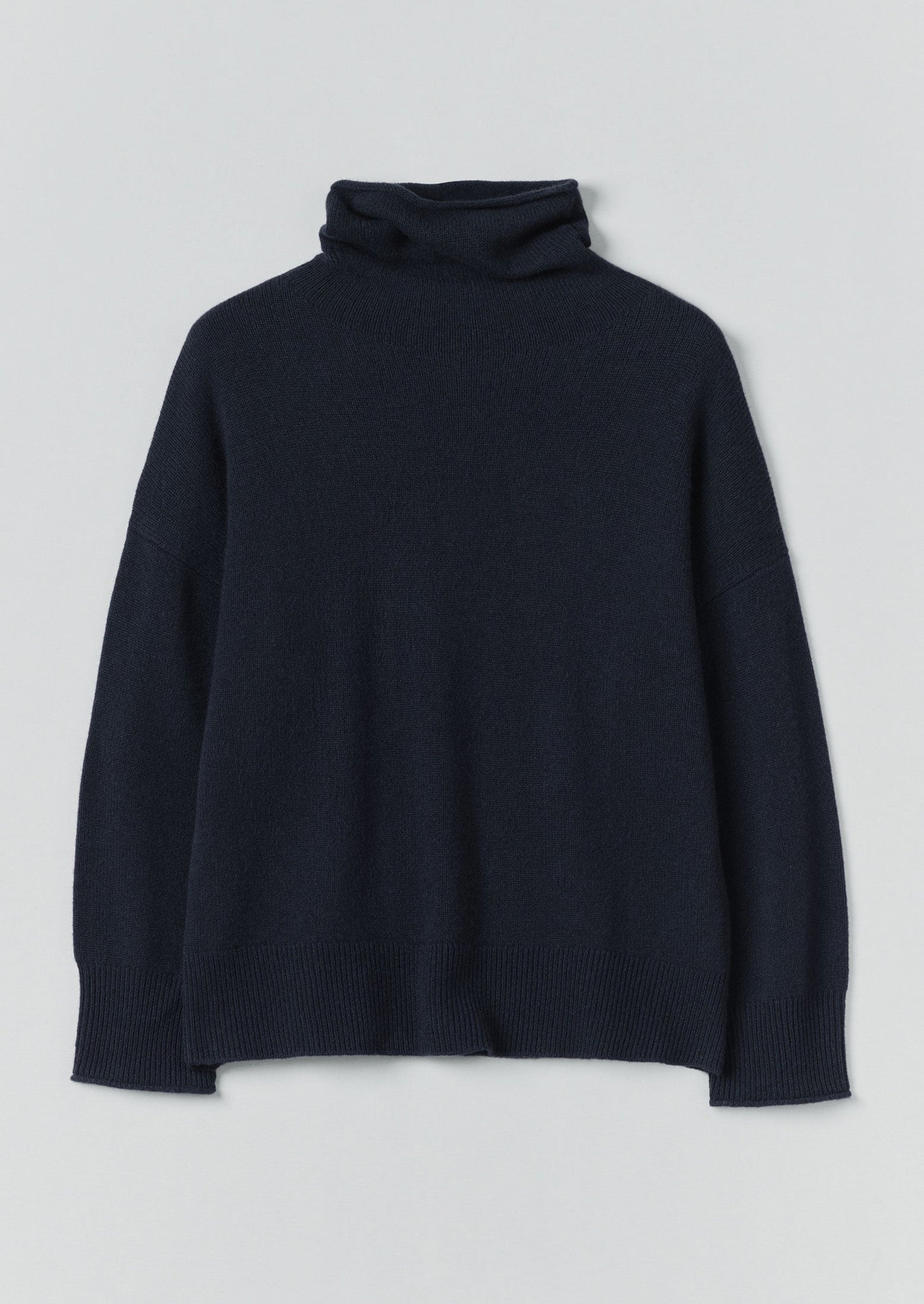 Roll Neck Wool Cashmere Sweater | Ink Blue