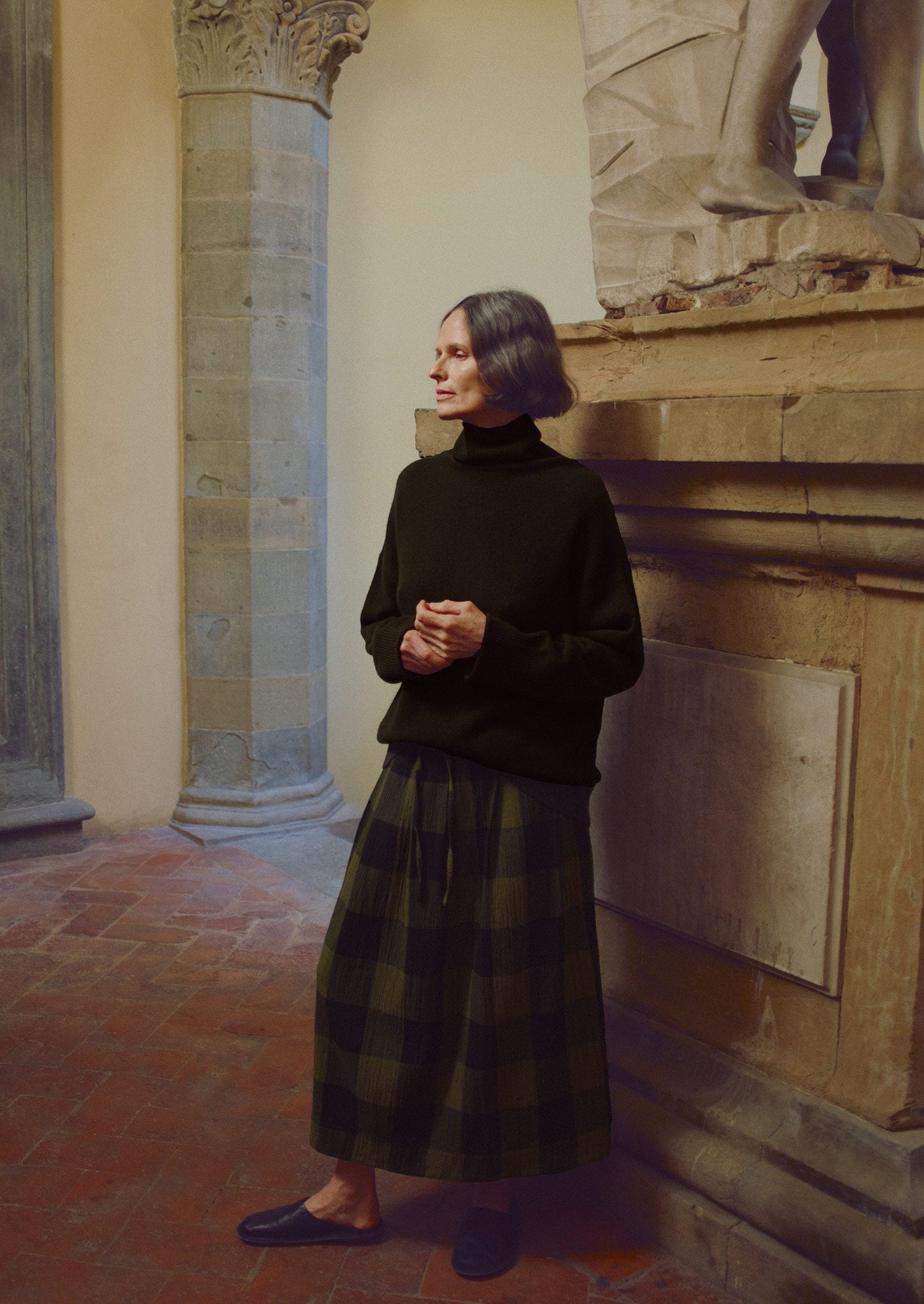 Roll Neck Wool Cashmere Sweater | Brown Umber