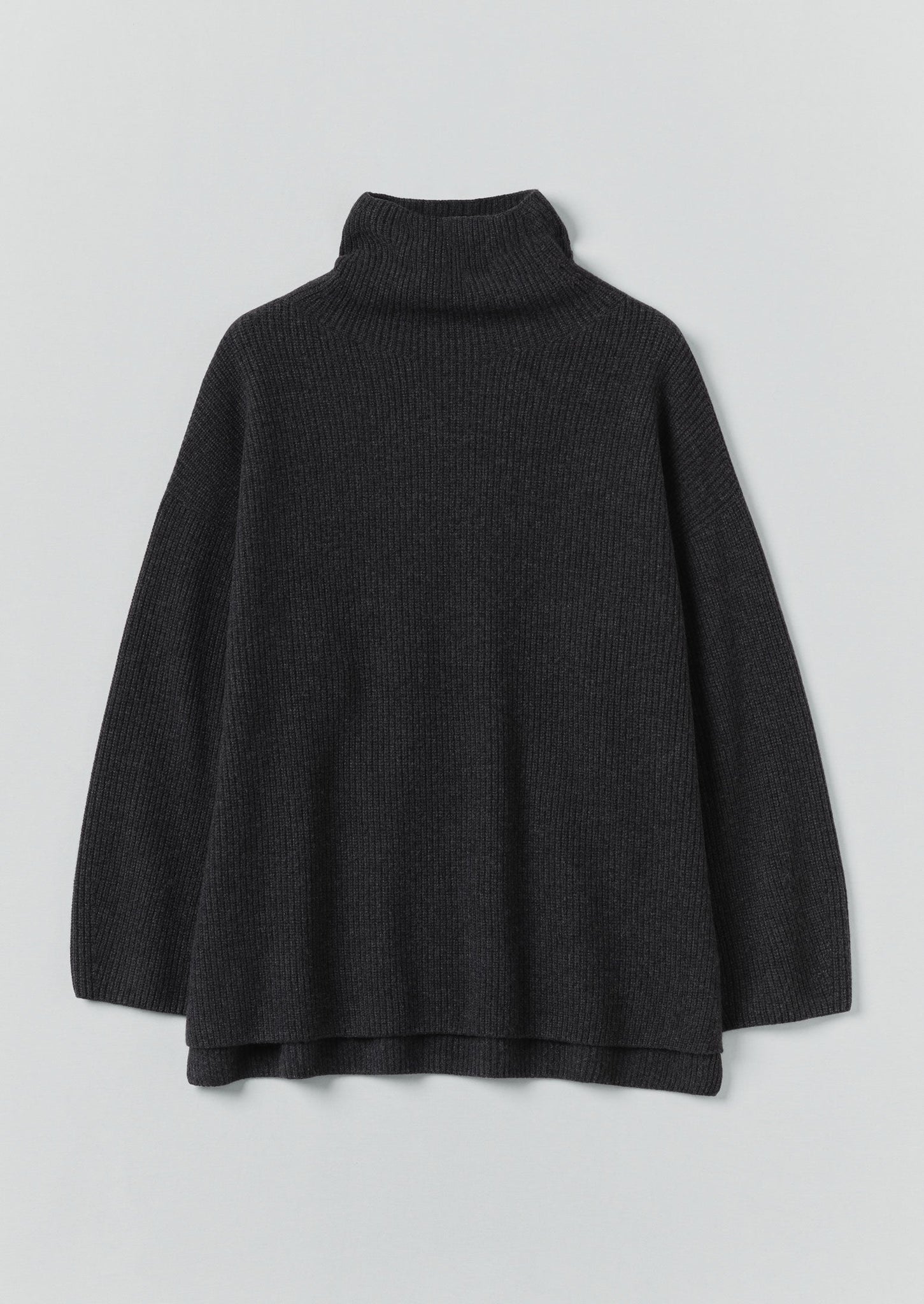 Wool Cashmere Oversized Ribbed Sweater | Charcoal | TOAST