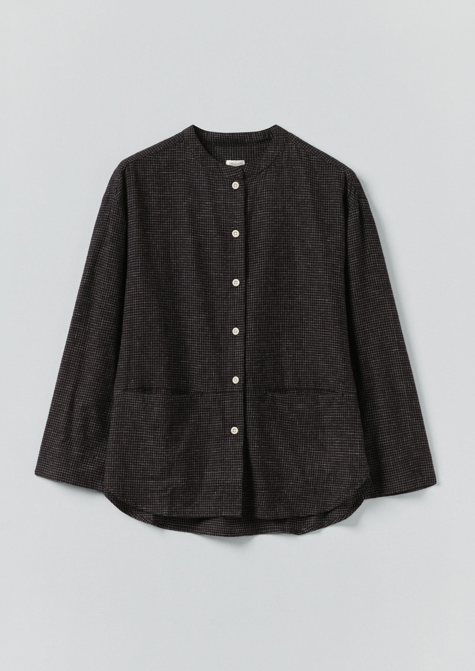 Cotton Cashmere Check Shirt | Black/Ecru | TOAST