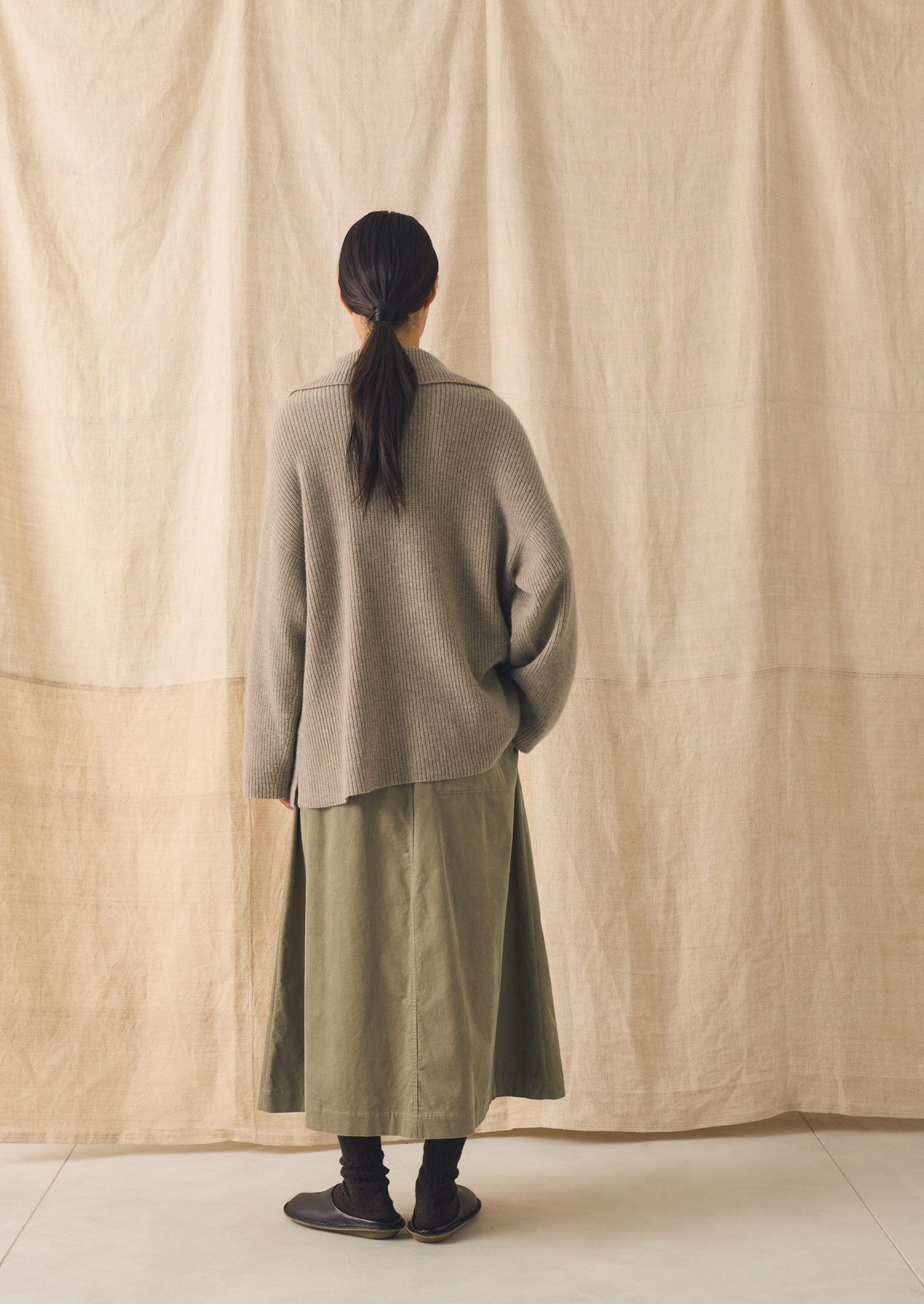 Ribbed Wool Cashmere Sweater | Oatmeal