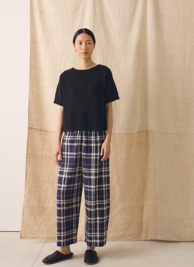 Knitted Cotton Linen Tee | Slate