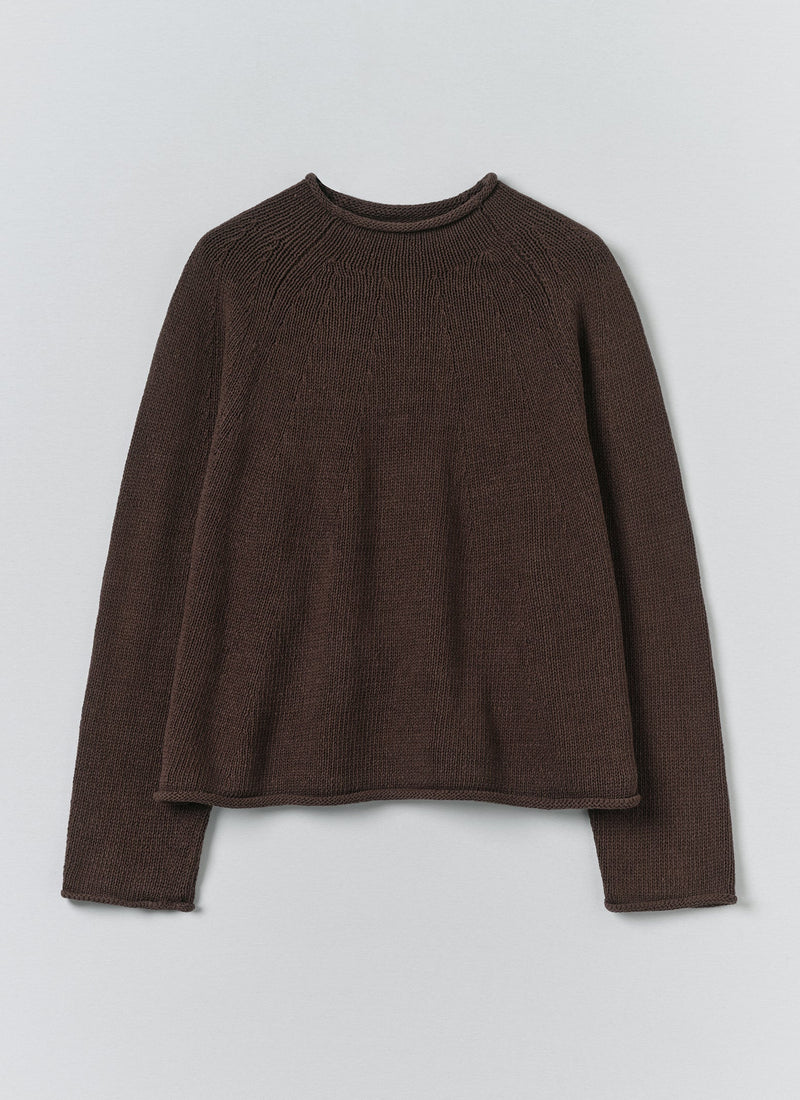 Cotton Linen Easy Sweater | Bitter Chocolate