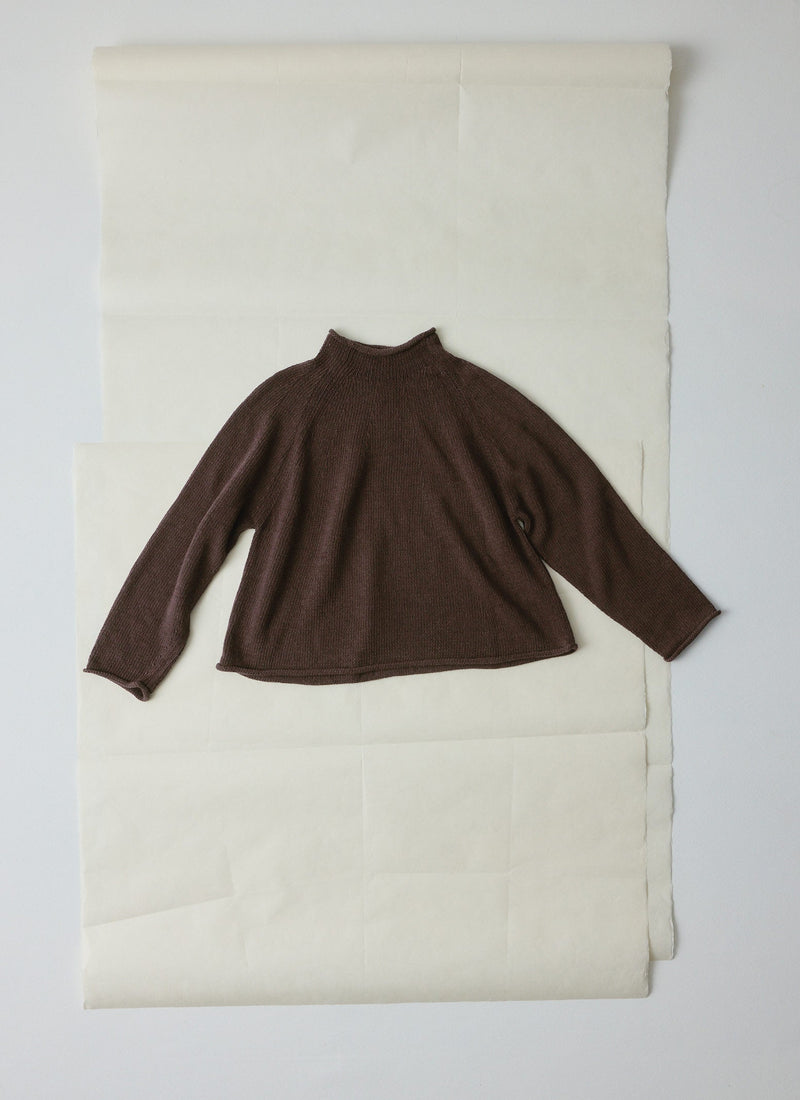 Cotton Linen Easy Sweater | Bitter Chocolate