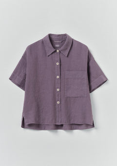 Garment Dyed Lightweight Linen Shirt | Dark Thistle | TOAST