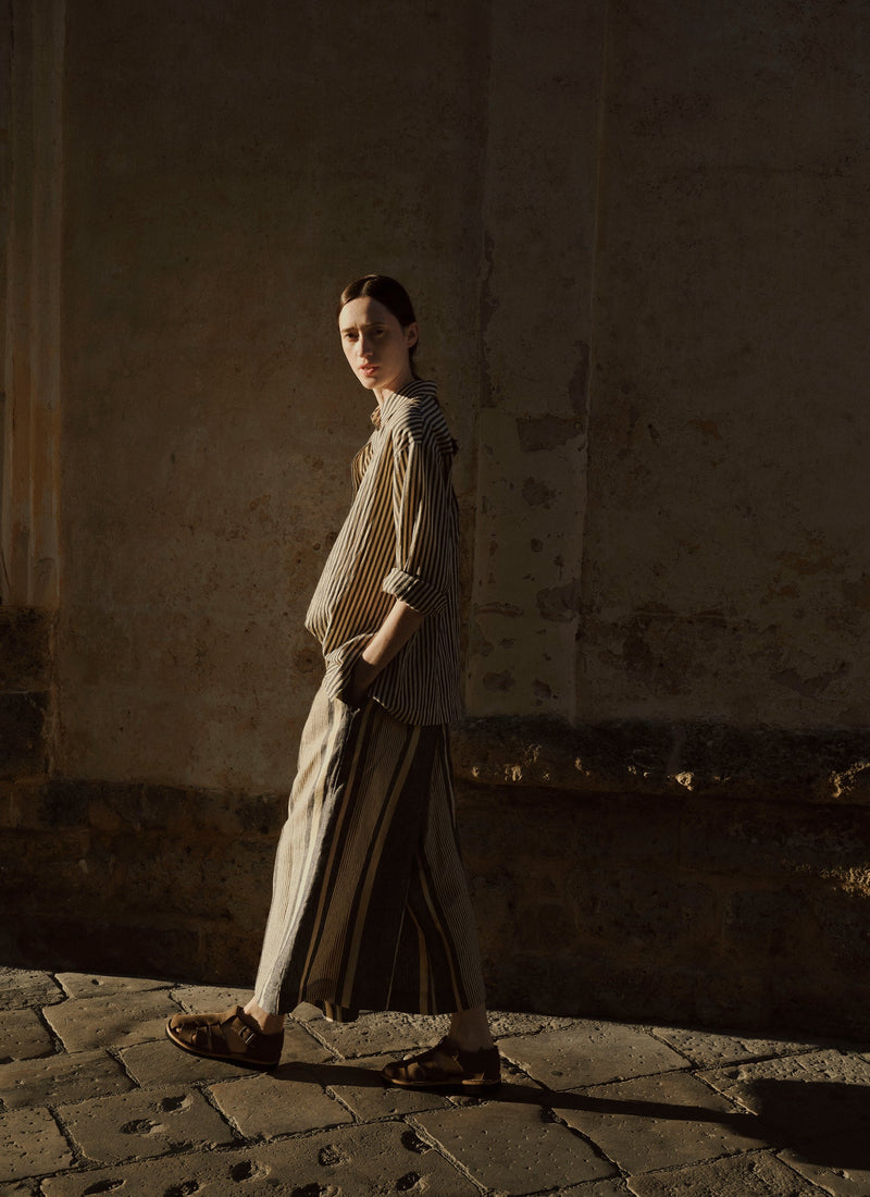 Tablier Stripe Easy Cotton Shirt | Workshop Blue