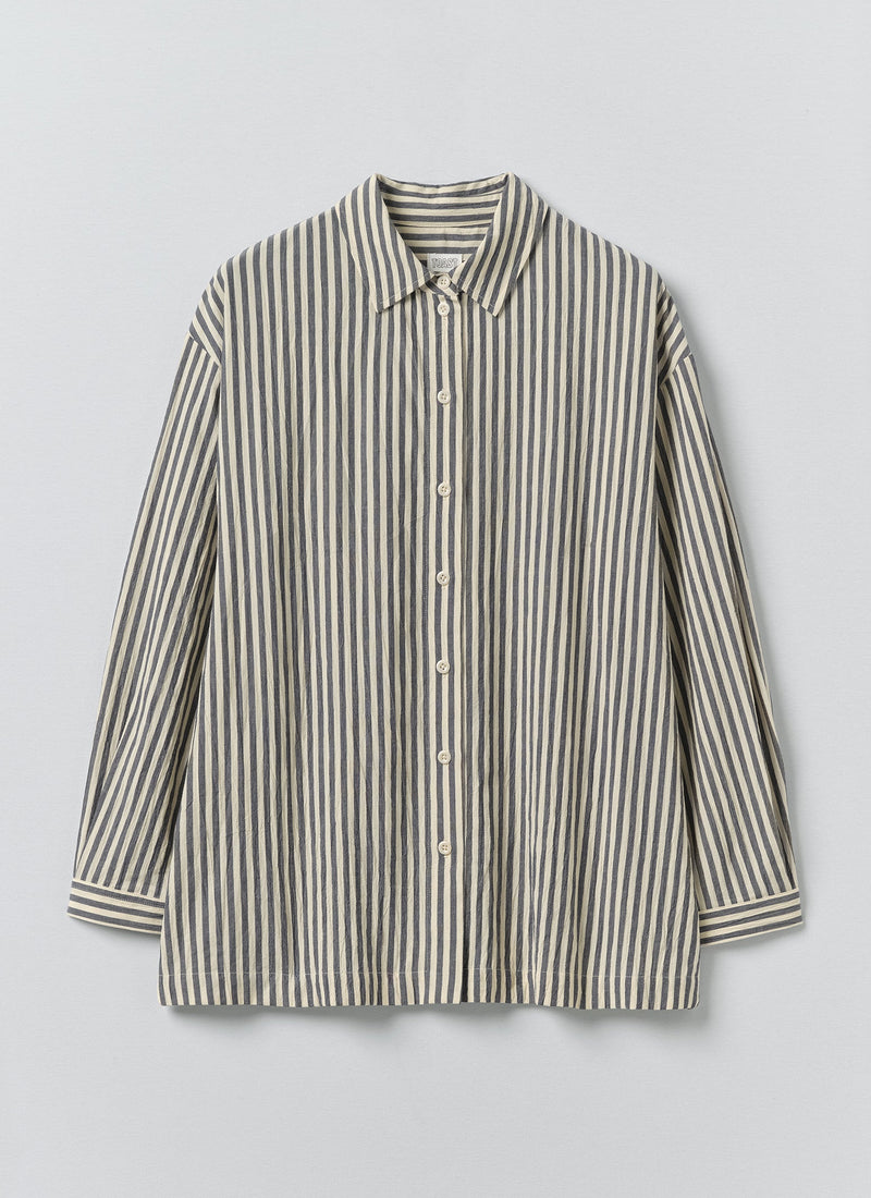 Tablier Stripe Easy Cotton Shirt | Workshop Blue