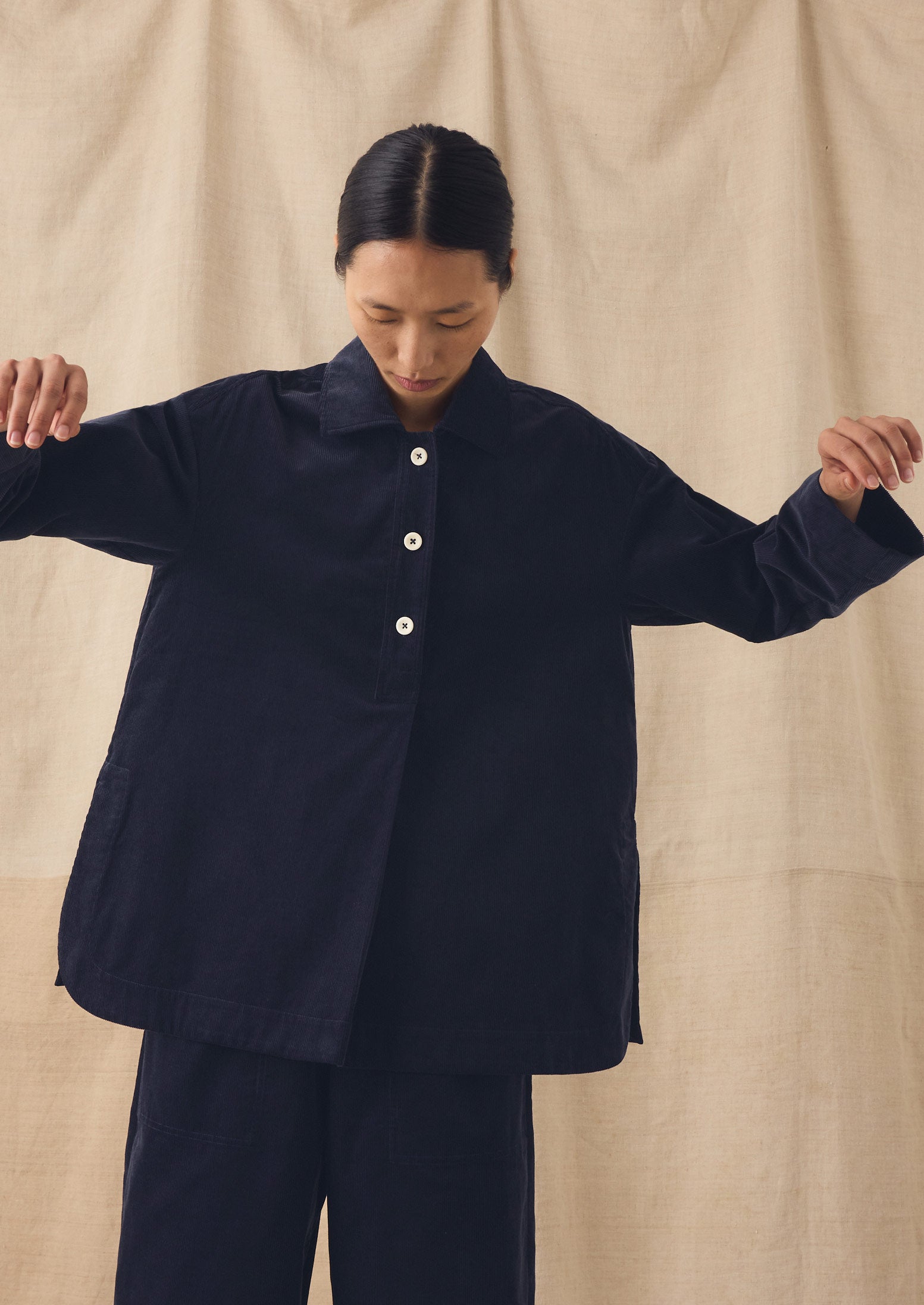 Organic Cord Smock Top | Midnight | TOAST