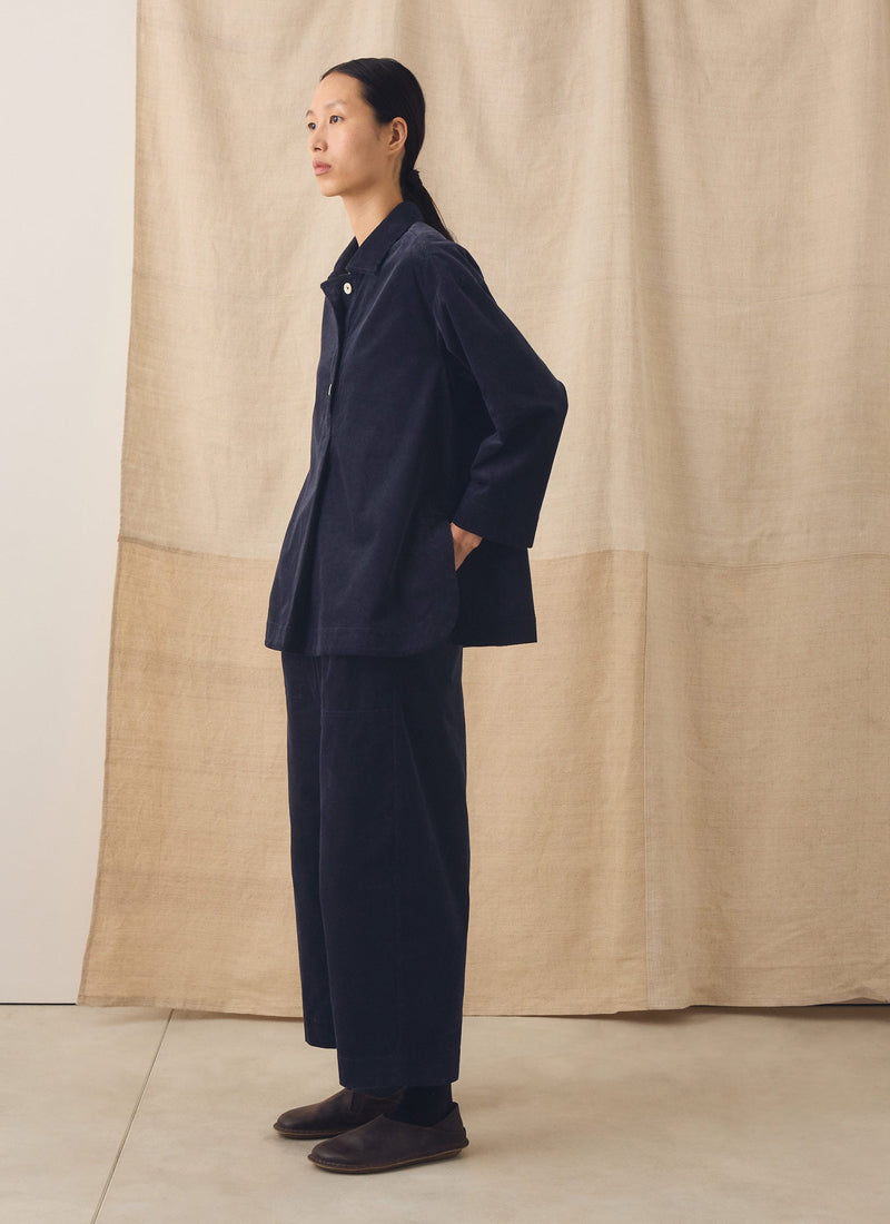 Organic Cord Smock Top | Midnight