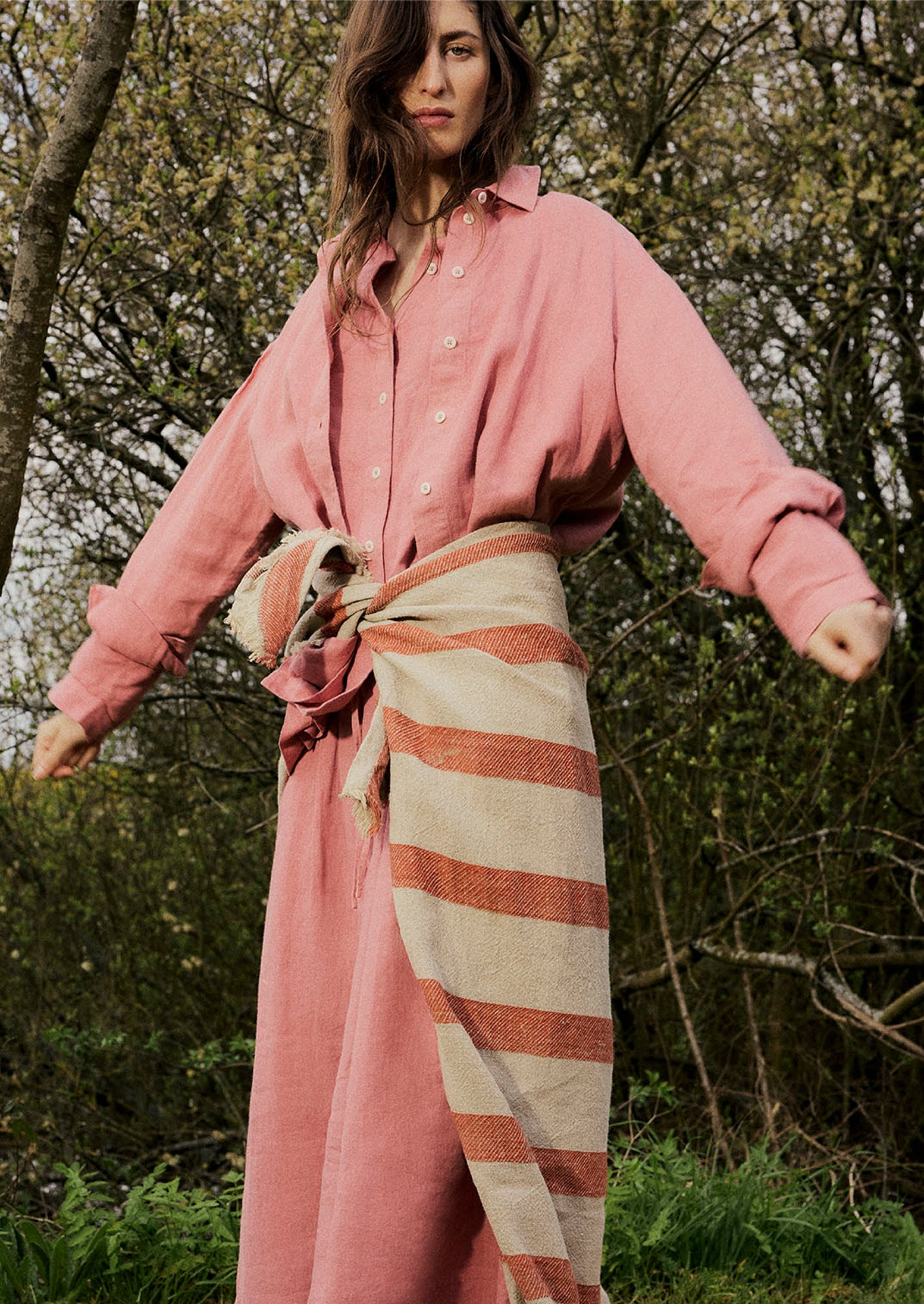 Garment Dyed Linen Easy Shirt | Dusty Rose | TOAST