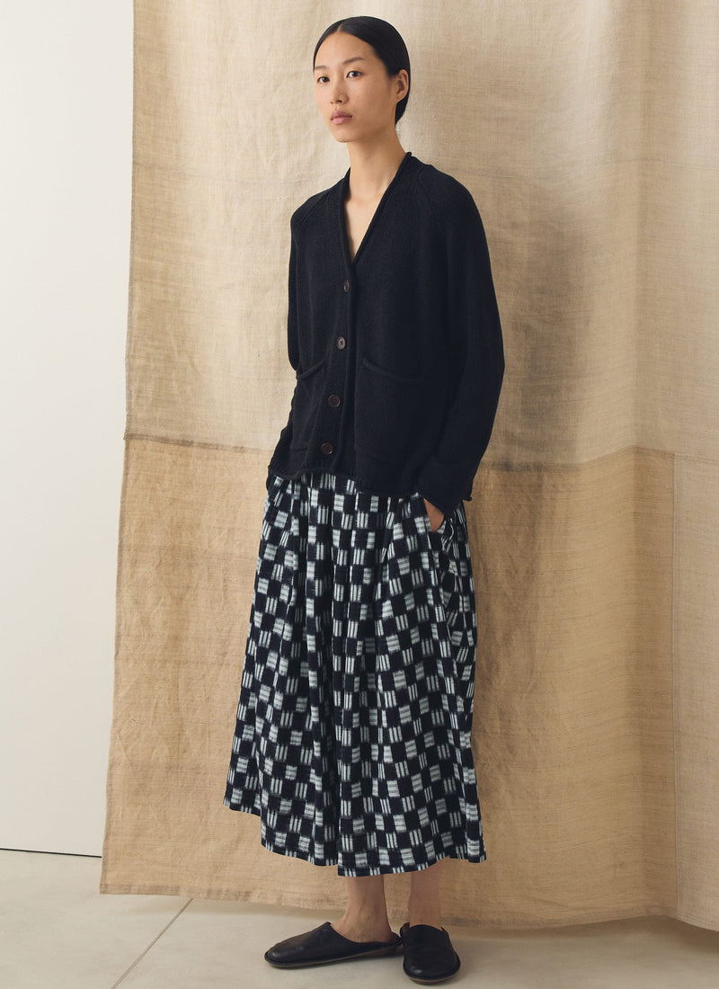 Cotton Linen V Neck Cardigan | Slate