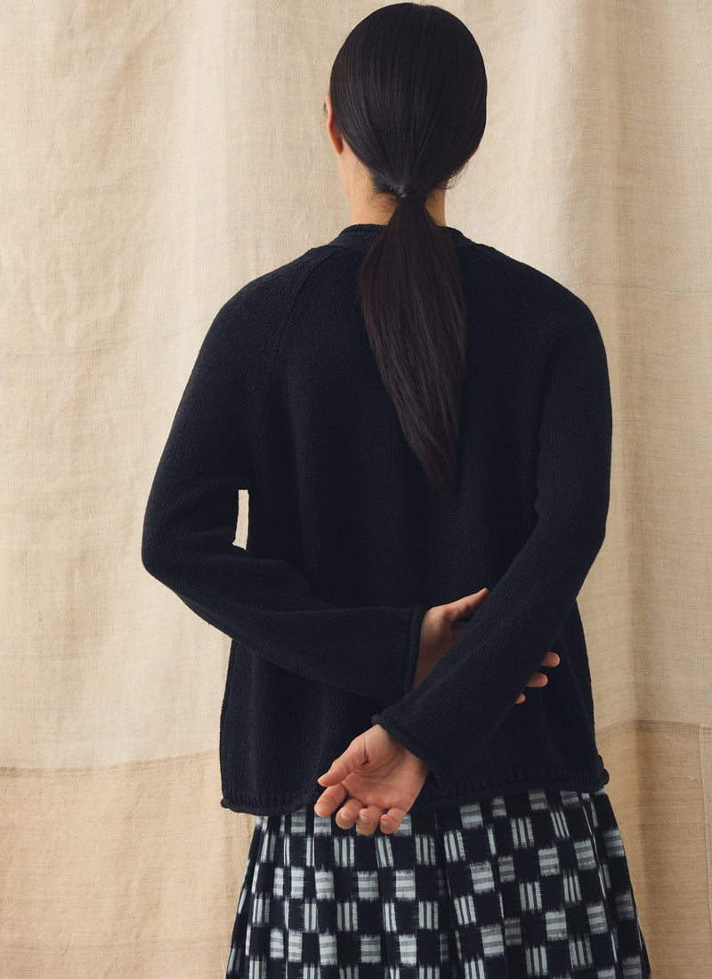 Cotton Linen V Neck Cardigan | Slate