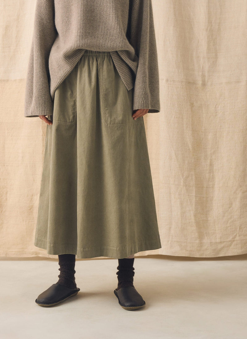 Pull On Organic Cord Skirt | Spelt