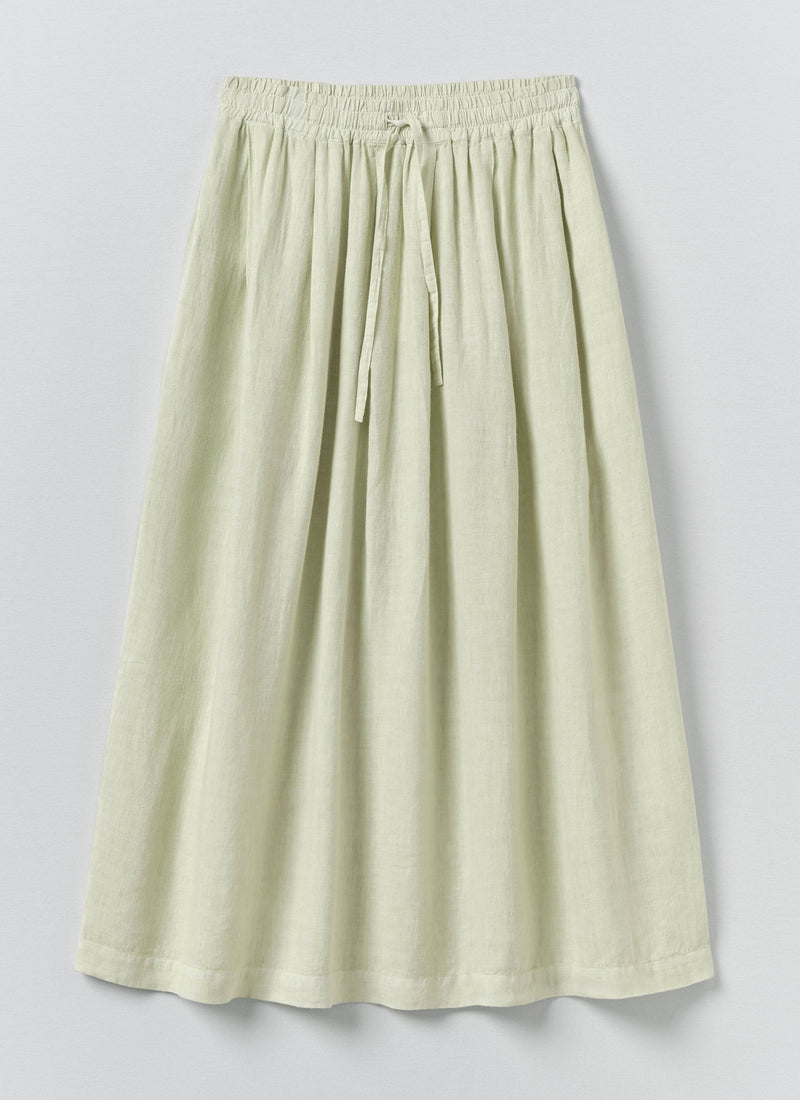 Garment Dyed Linen Skirt | Mint Tea