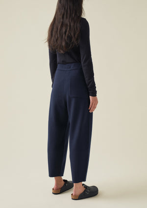 Boiled Wool Pull On Pants | Navy | TOAST