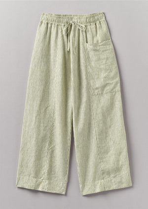 Linen Stripe Pull On Pants | Olive