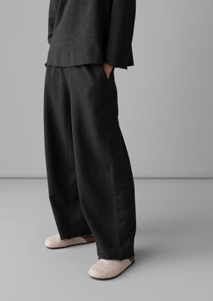 Loopback Jersey Wide Leg Pants | Charcoal