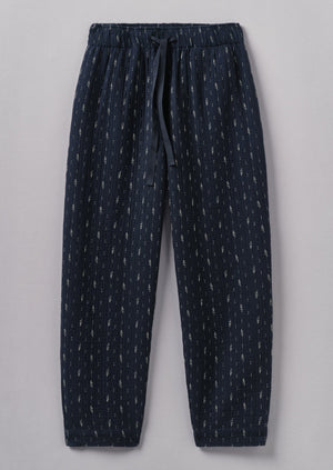 Dobby Stitch Cotton Lounge Pants | Indigo Blue