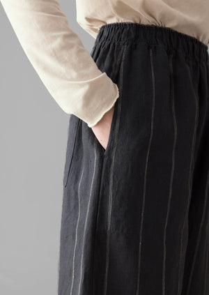 Stripe Linen Pants | Onyx