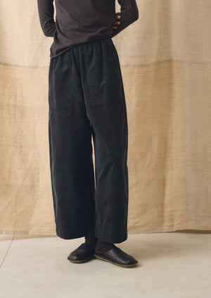 Organic Cord Barrel Leg Pants | Charcoal | TOAST