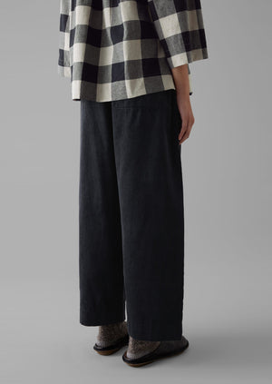 Organic Cord Barrel Leg Pants | Charcoal