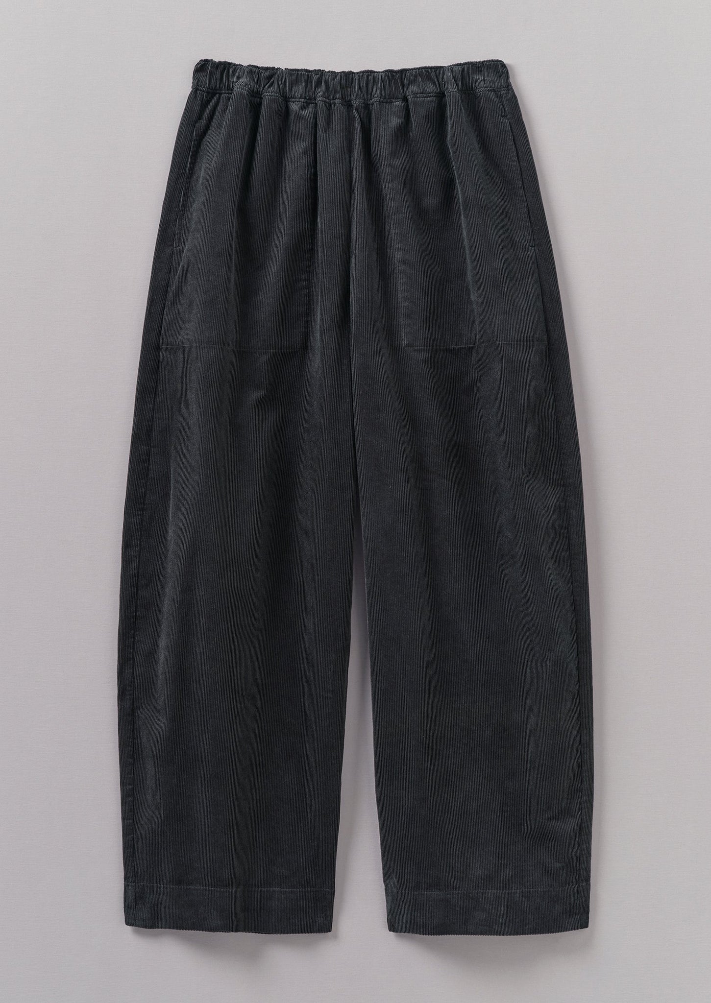 Organic Cord Barrel Leg Pants | Charcoal | TOAST