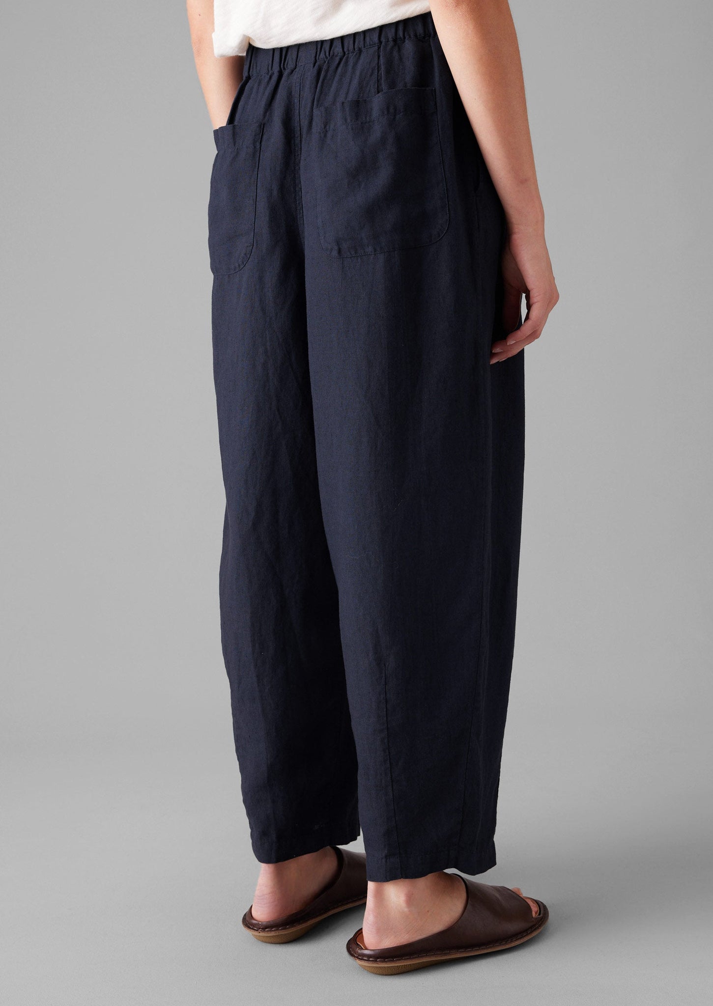 Minako Garment Dyed Linen Pants | Midnight