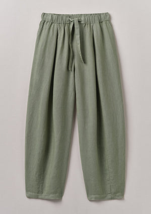 Minako Garment Dyed Linen Pants | Light Sage