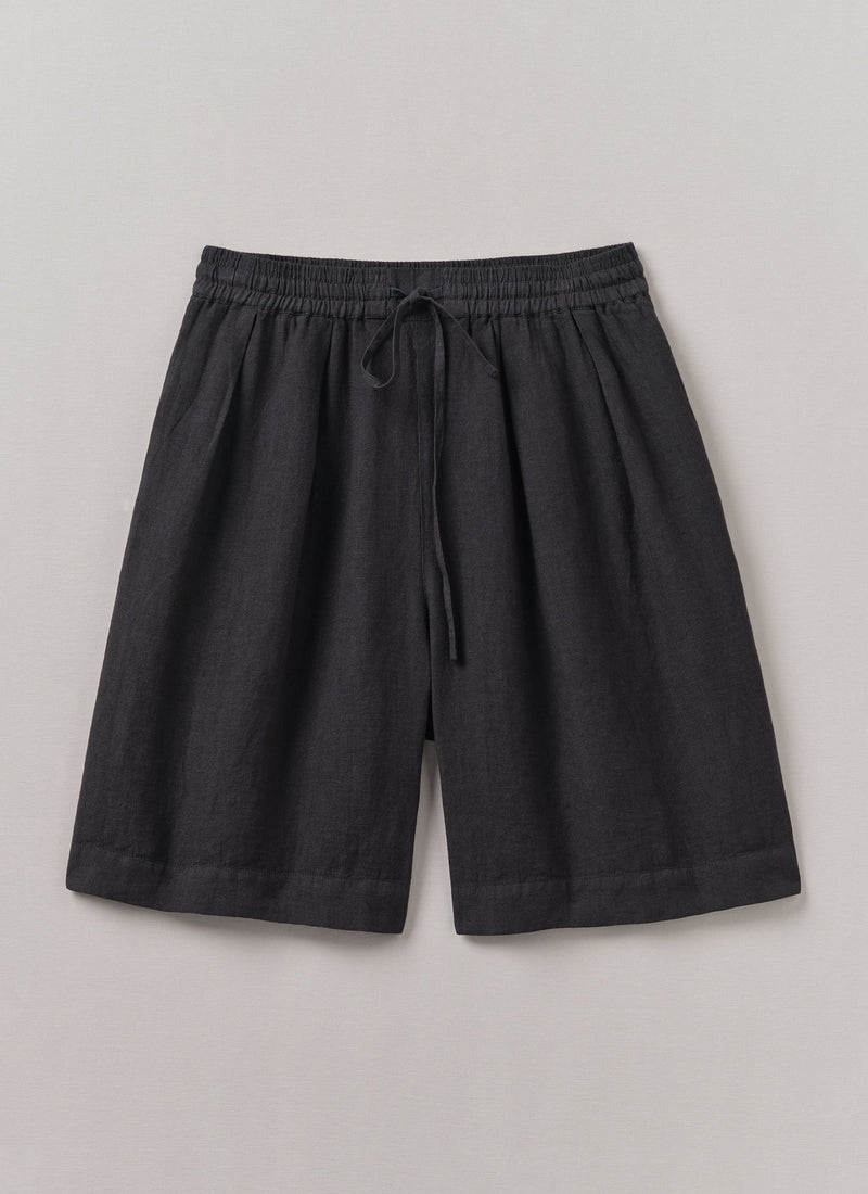 Garment Dyed Drawstring Shorts | Black Pepper