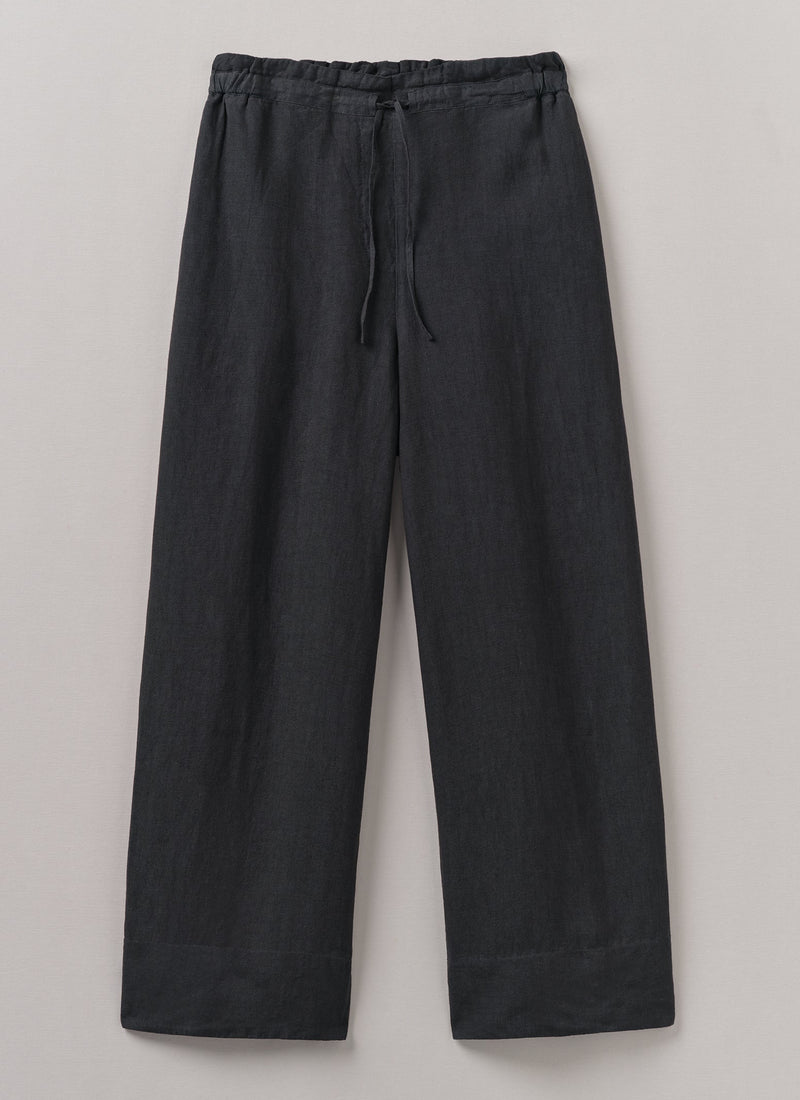 Garment Dyed Linen Wide Leg Pants