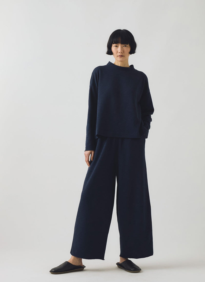 Full Length Loopback Jersey Pants | Midnight