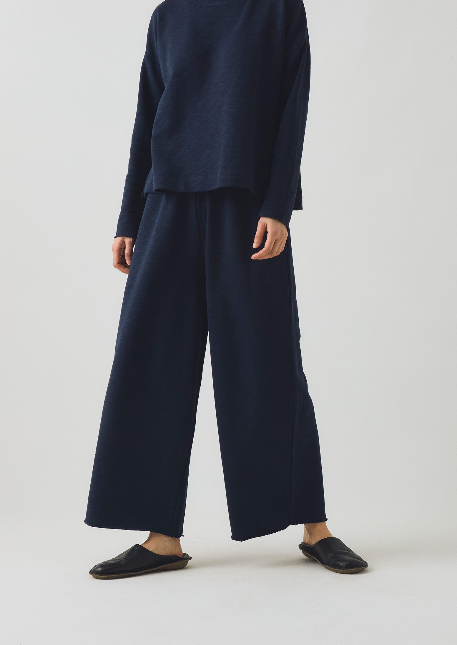 Full Length Loopback Jersey Pants | Midnight | TOAST